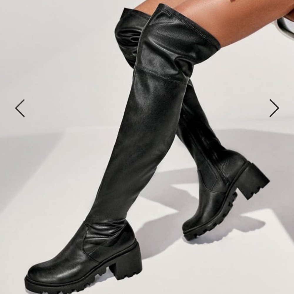Black Over-the-Knee Women's Boots - Picture 5 of 10